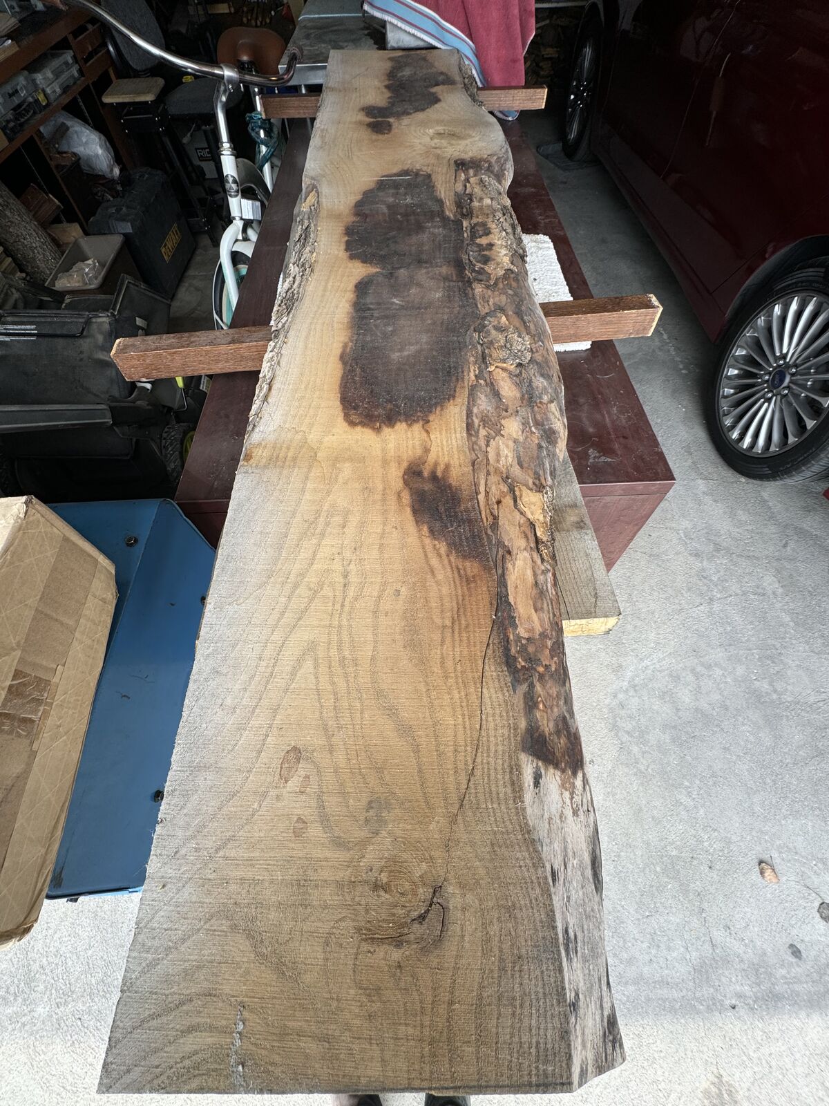 Two Live Edge Hard Wood Slabs