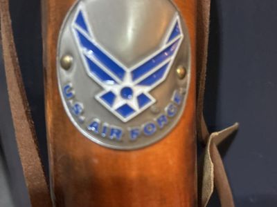 Handcrafted US Air Force Walking Stick / Staff - Wood with Metal Emblem