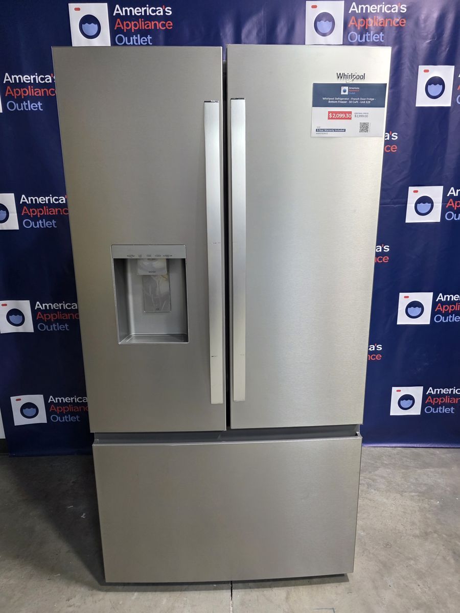 Whirlpool Refrigerator - French Door Fridge - Bottom Freezer - 30 CuFt - Unit E29