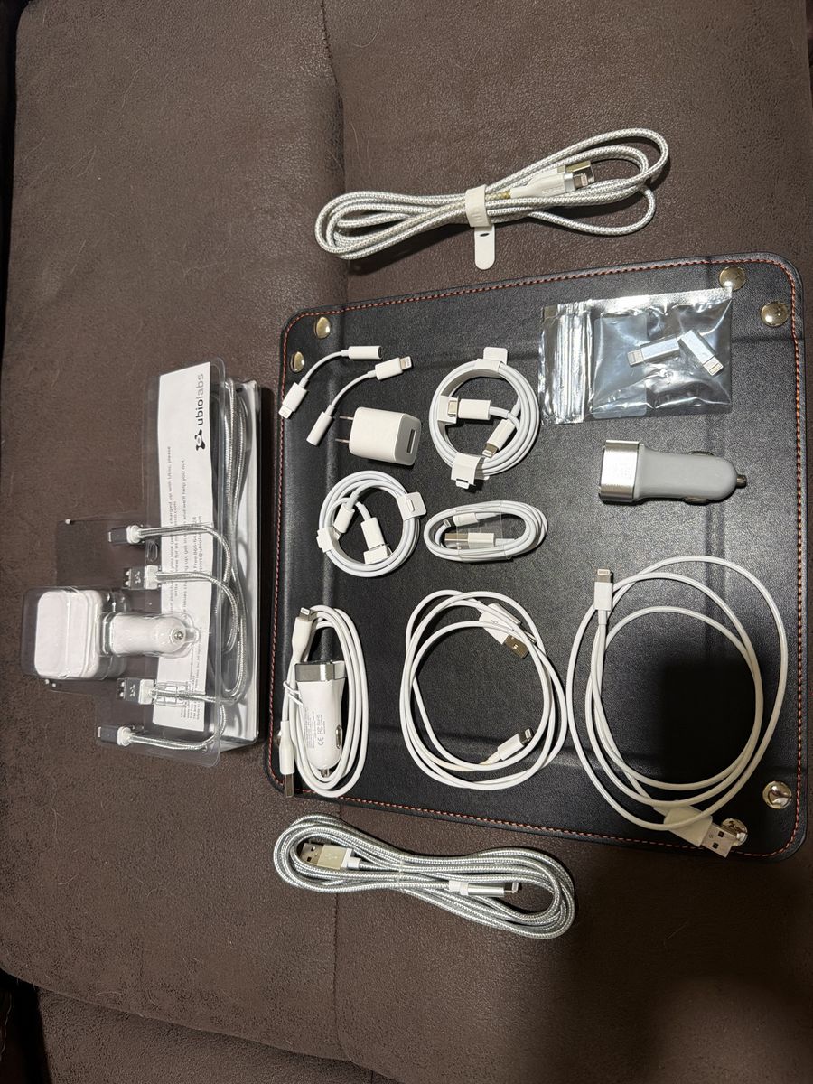 Assorted iPhone Charging Cables Wall Adapters Car Chargers Bundle. (Lightning connection)