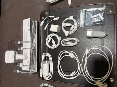 Assorted iPhone Charging Cables Wall Adapters Car Chargers Bundle. (Lightning connection)
