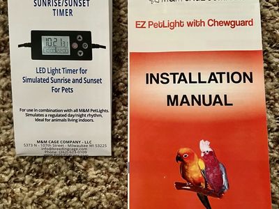 M&M Cage Company EZ PetLight with Chewguard & Happybird Sunrise/Sunset Timer