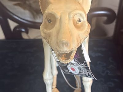 Halloween Animated Skeleton Animal Prop with LED Eyes and Sound Effects