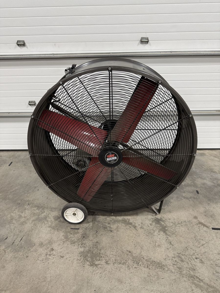Triangle Heat Buster 42” Industrial Drum Fan — 14,445 CFM, 2-Speed, Belt Drive, Made in USA
