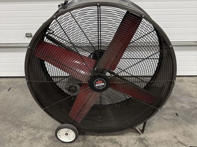 Triangle Heat Buster 42” Industrial Drum Fan — 14,445 CFM, 2-Speed, Belt Drive, Made in USA