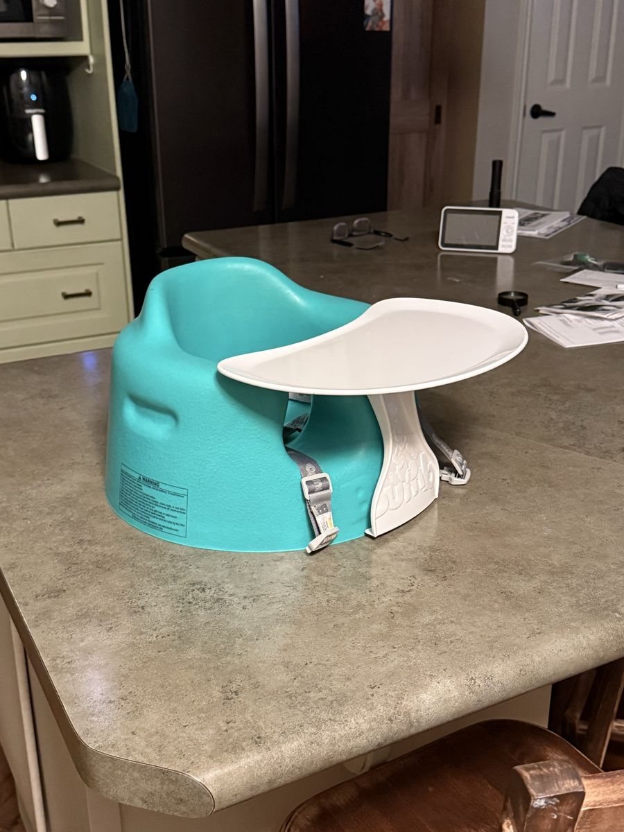 Bumbo baby seat with tray.