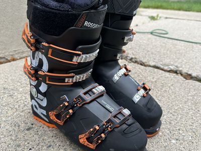 Rossignol Track 110 Ski Boots - Men's size 26.5 Black/Orange, Sensor Matrix, Lightly Used