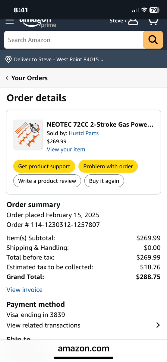 Neat 72cc Earth Auger Posthole Digger