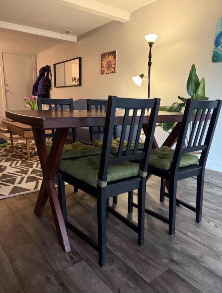 Wooden table, will throw in chairs for + $10