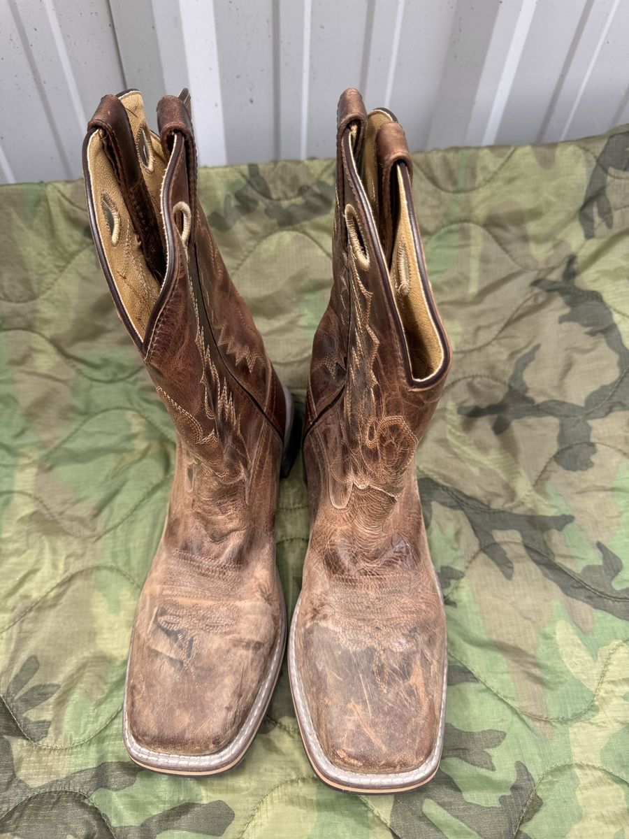 Smoky Mountain Boots Mens Distressed Brown Leather Cowboy Boots 9.5 M