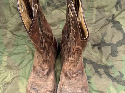Smoky Mountain Boots Mens Distressed Brown Leather Cowboy Boots 9.5 M