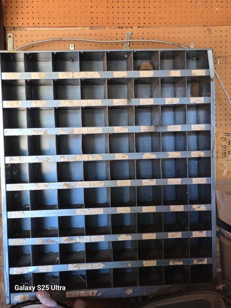 Vintage Metal 72-Compartment Industrial Bolt Bin