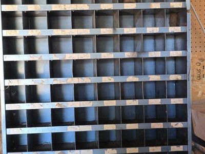 Vintage Metal 72-Compartment Industrial Bolt Bin