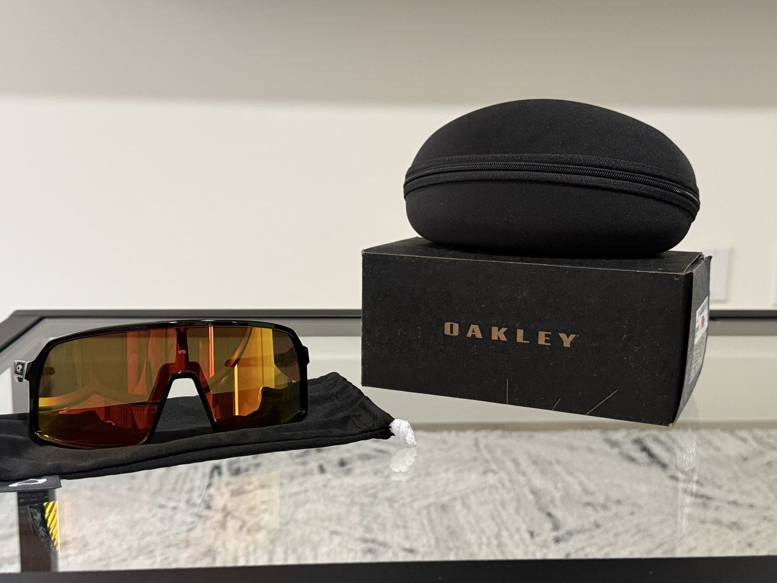 New Oakley Sutro S Polished Black Prizm Ruby Lens $150