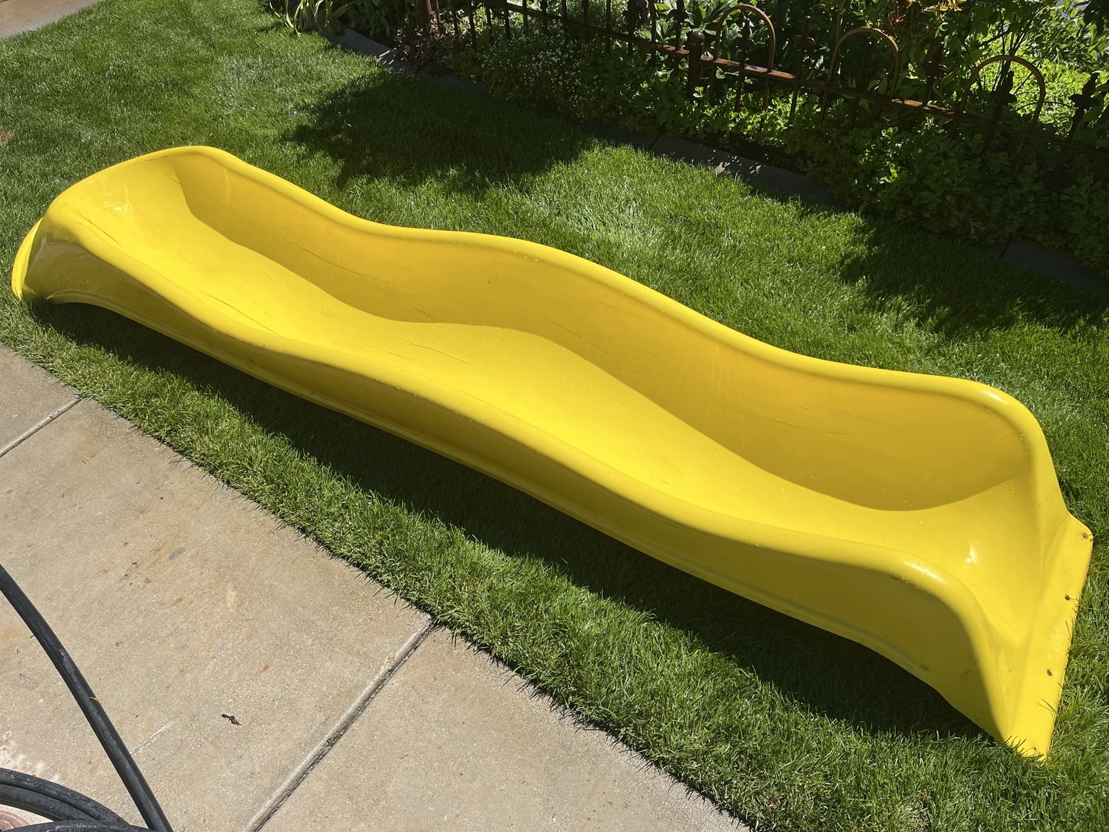Long yellow playground swingset wave slide 10’