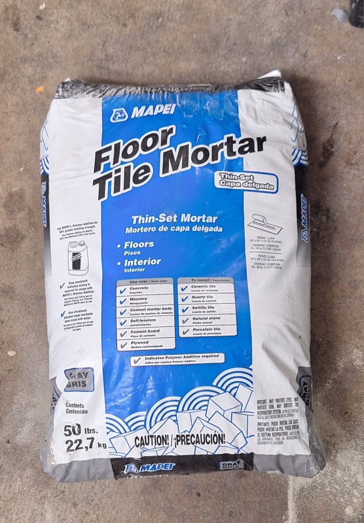 Mapei Floor Tile Thin-Set Mortar 50 lb Bag & 26 Sq Ft Gray Ceramic Floor Tiles