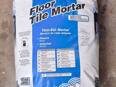 Mapei Floor Tile Thin-Set Mortar 50 lb Bag & 26 Sq Ft Gray Ceramic Floor Tiles