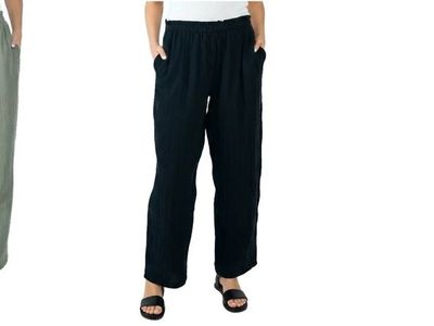 Coldwater Creek Women's Cotton Gauze Pull-On Pants 1962595 #106433