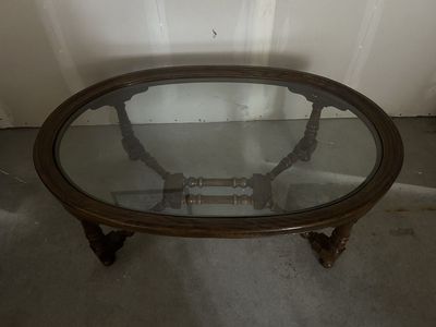 Glass coffee table