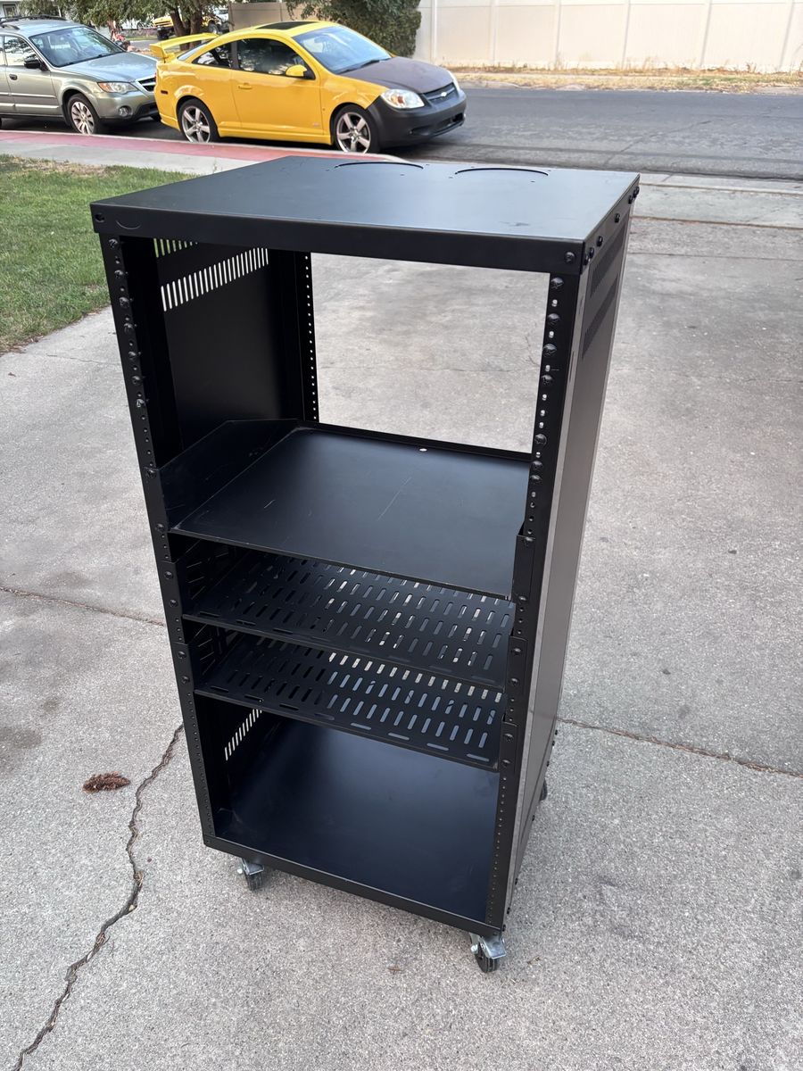 Audio or Server Rack with Casters, Office Server 43” tall