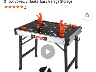 VEVOR Folding Work Table, 2-in-1 as Sawhorse & Workbench