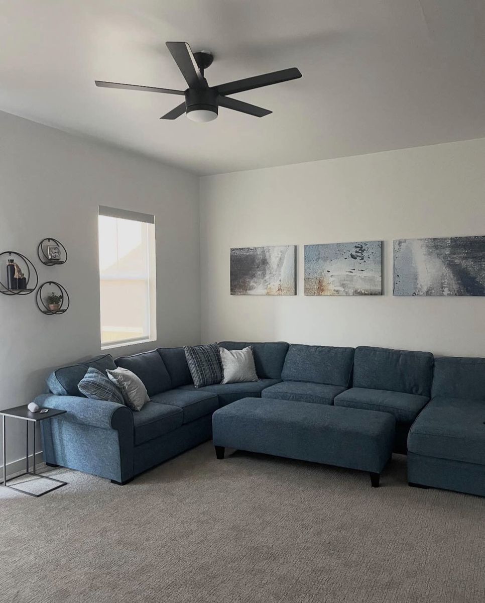 Sectional Couch & Ottoman - Orion Blue (RC Willey)