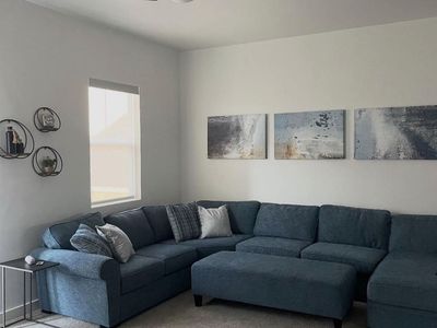 Sectional Couch & Ottoman - Orion Blue (RC Willey)