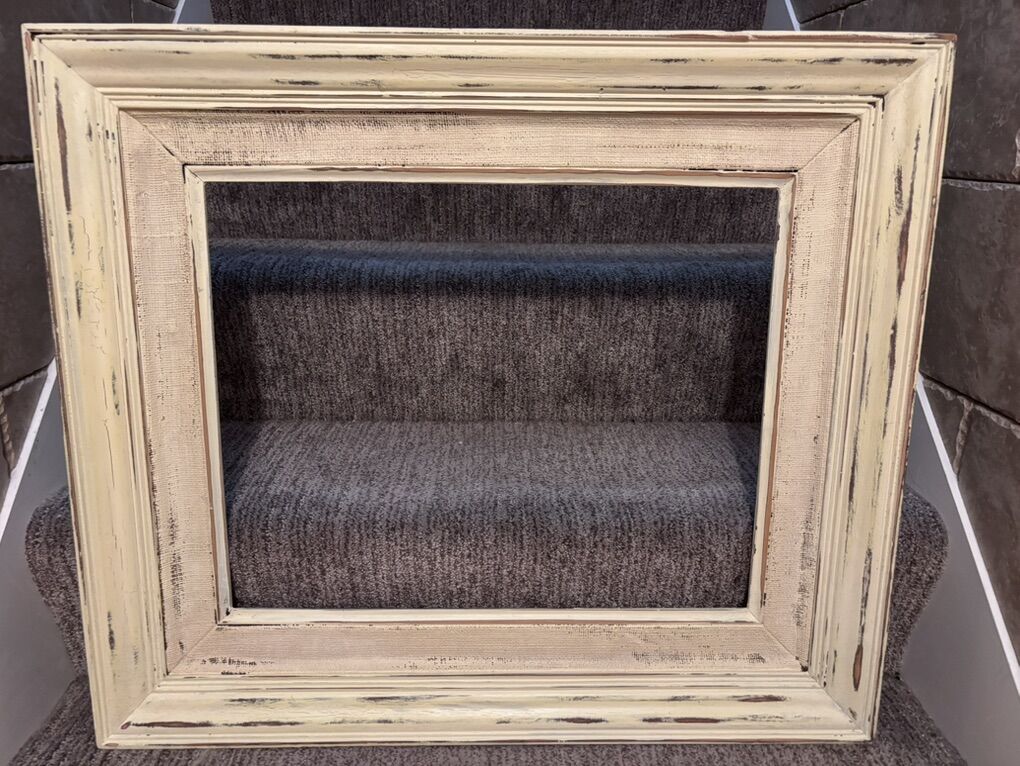 Large Vintage Pale Yellow Frame