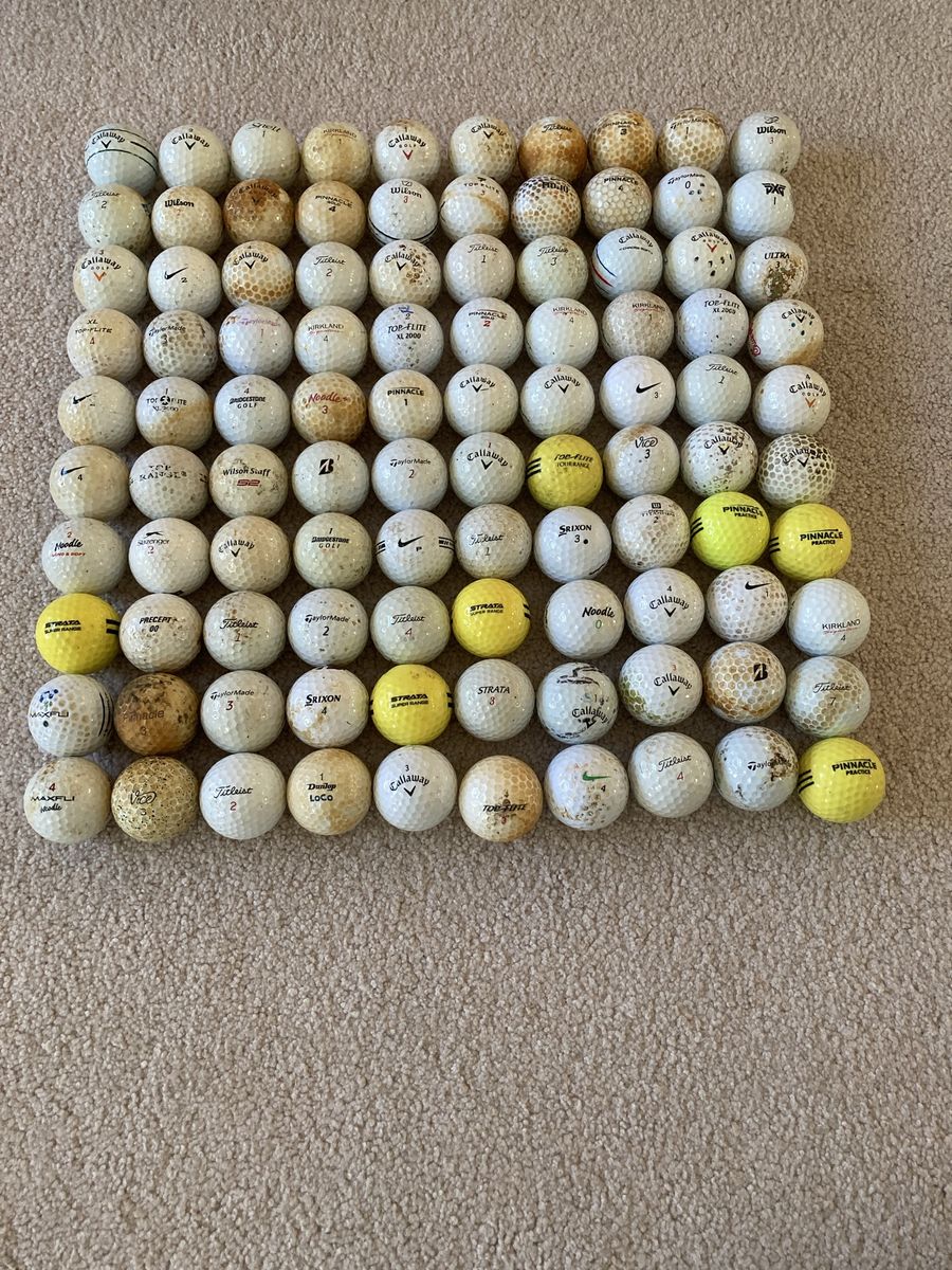 Assorted Used Golf Balls - Callaway, Titleist, Srixon & More - 100+ Mix