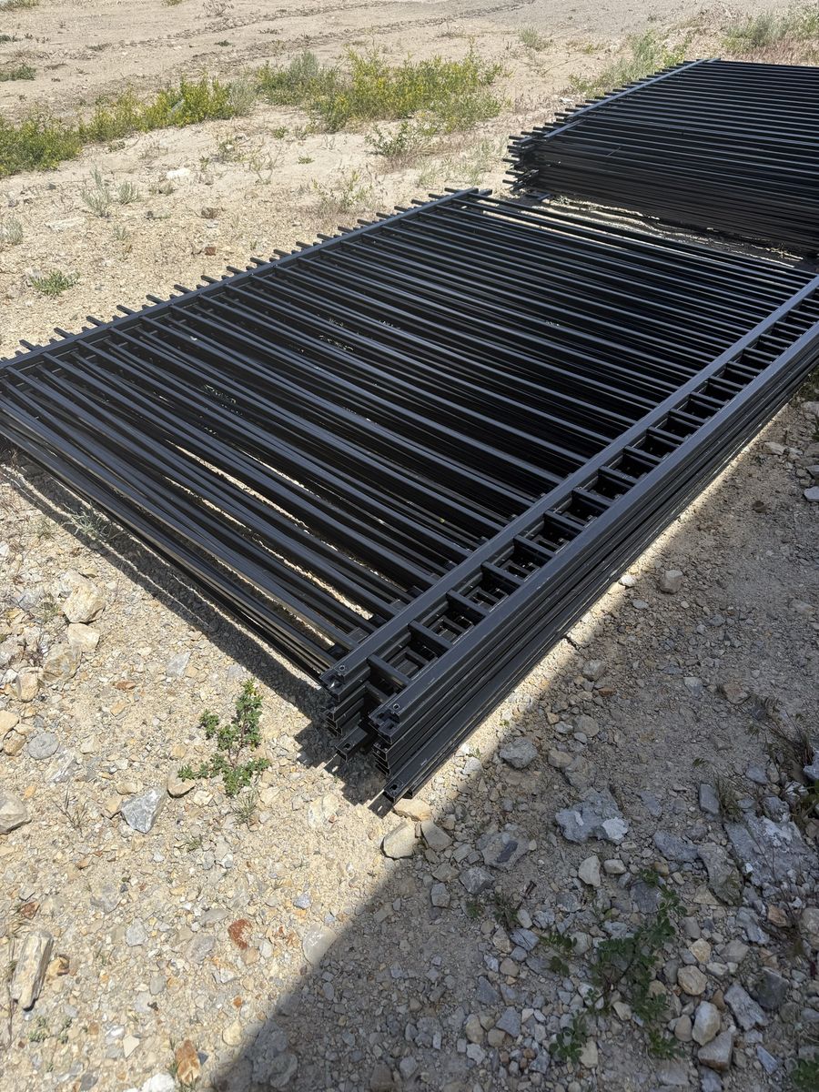 Black metal fencing