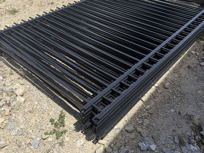 Black metal fencing