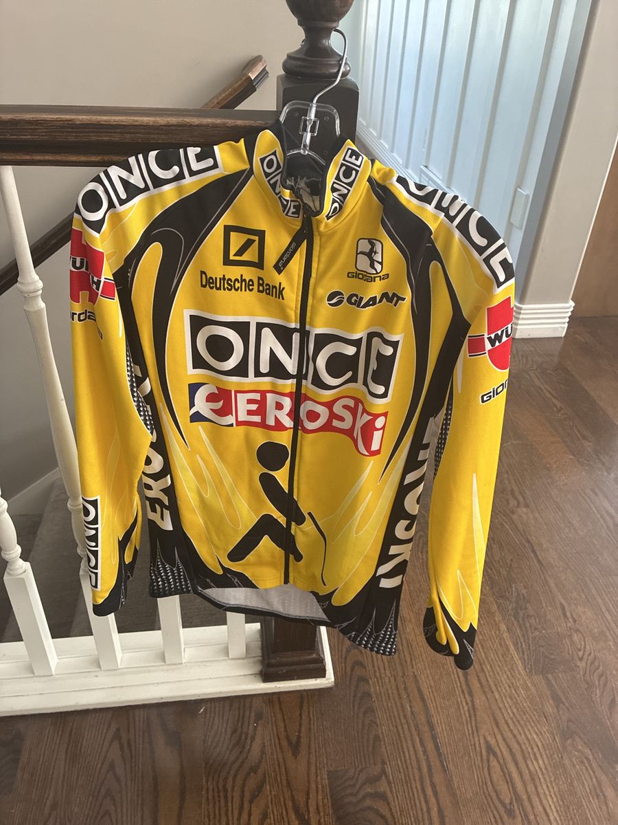 Giordana ONCE Deutsche Bank Giant Long Sleeve Cycling Jersey, Yellow & Black