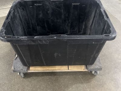 Large Heavy-Duty Black Plastic Storage Tub Bin Container Pallet Cart Industrial