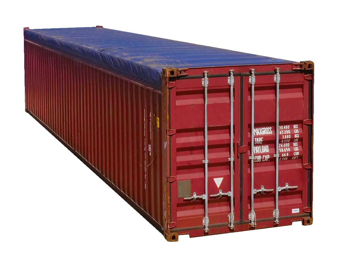 Open top 40' shipping containers 2- available.