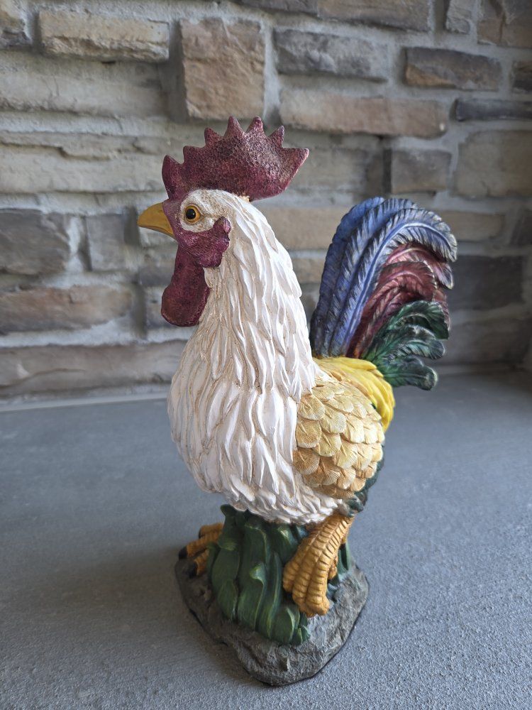 Decorative Colorful Rooster Figurine Statue Sculpture