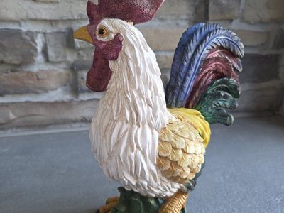 Decorative Colorful Rooster Figurine Statue Sculpture