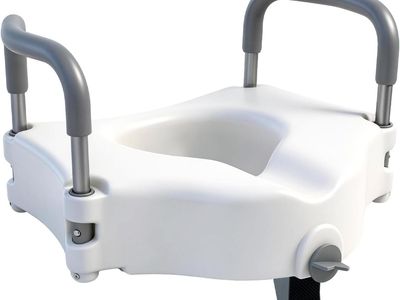 NEW 5" Raised Toilet Seat with Removable Padded Handles, Toilet Seat Riser Fit