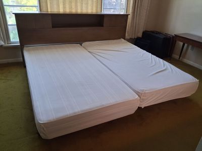 Vintage Headboard with Built-in Storage - Queen Size Bed Frame