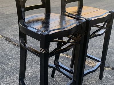 Stunning Vintage European Artisanal Unique Barstools