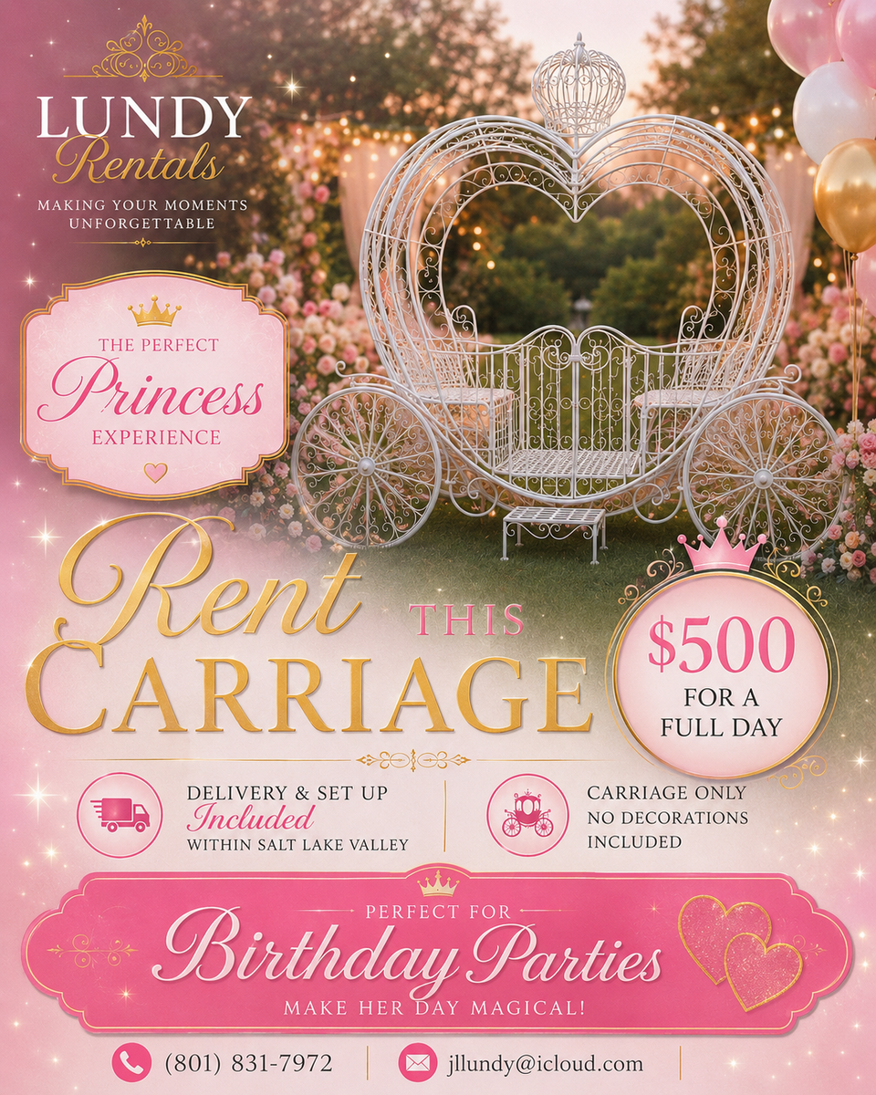 Heart Shaped Cinderella Carriage for rent