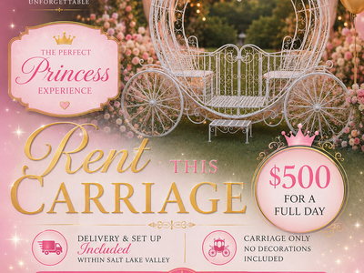 Heart Shaped Cinderella Carriage for rent