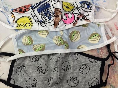 Star Wars Disney Face Masks (3-Pack) - Adult, Reusable 100% Cotton, Adjustable Ear Loops - Grogu, R2-D2/BB8/C3P0, Rebel Symbol