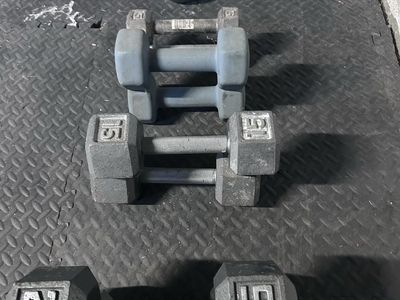 Dumbbell and kettle bell.