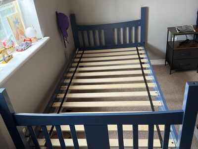 Twin size sturdy wood bunk bed