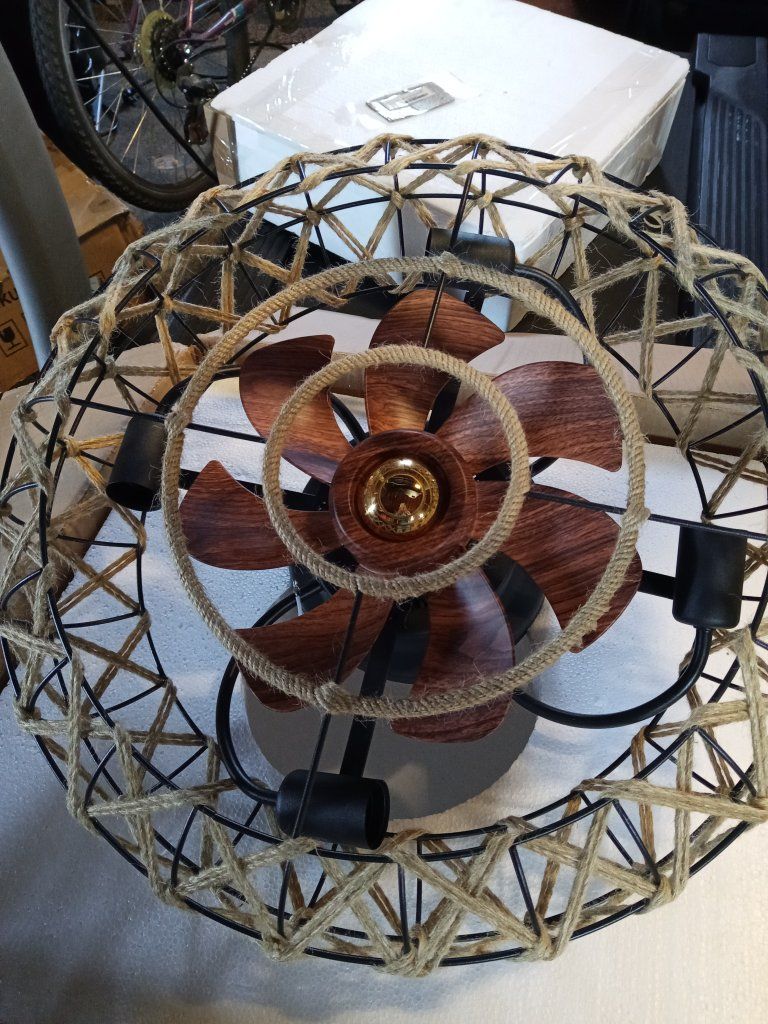 NEW Small Rustic Ceiling Fan with Lights