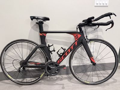 Scott Plasma 10 Ultegra Triathlon Bike - Carbon Fiber Aero Frame, Black/Red, Excellent Condition
