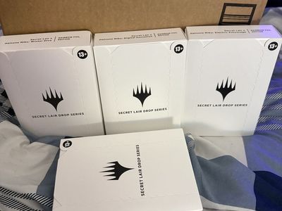 Full Japanese Foil Set Of Magic The Gathering: Hatsune Miku Secret Lair Factory Sealed in White Boxes. All 4 Boxes.