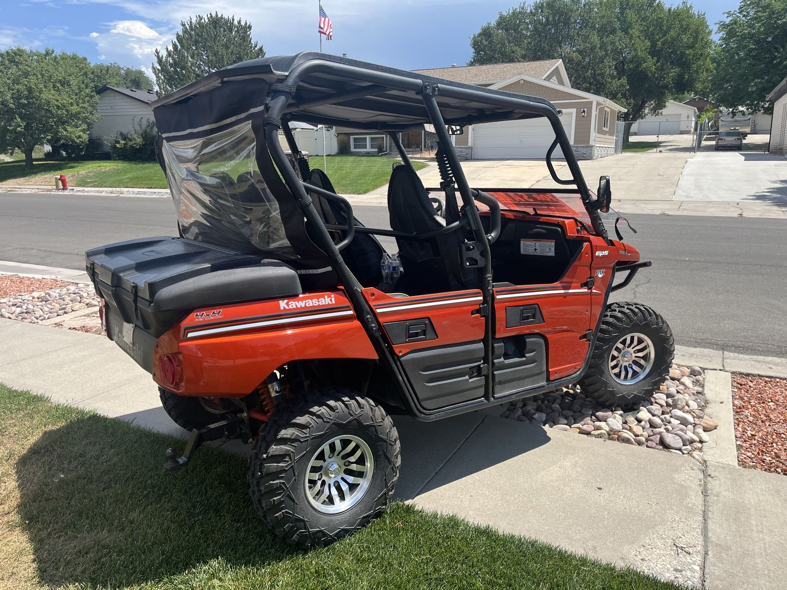 Kawasaki Teryx4 4x4 EPS Side-by-Side UTV - Orange, 4-Seater 2017 with 5400 miles.