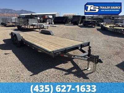 7x22 Lamar CC Flatbed Car Hauler Trailer - 10K GVWR D-Rings