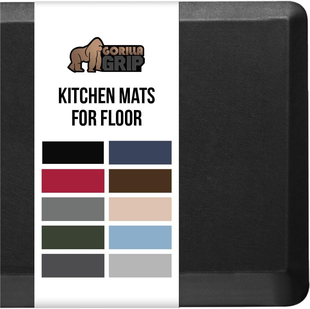 58x20, Waterproof and Stain Resistant Soft Top, 3/4 Inch Thick GORILLA GRIP Cushioned Kitchen Mat